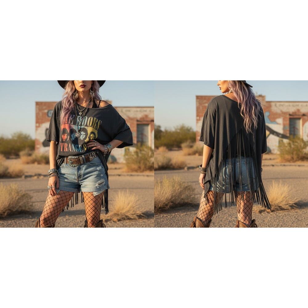 Remade Doors Band Tee With Fringe Back